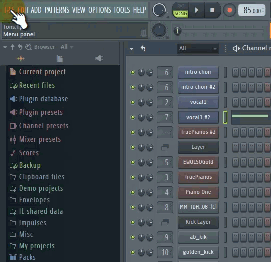 how to send fl studio projects